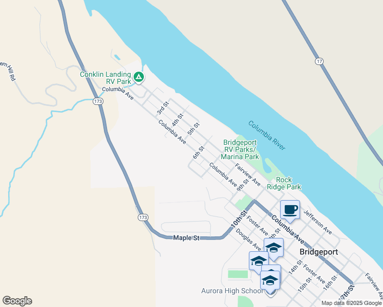 map of restaurants, bars, coffee shops, grocery stores, and more near 540 Columbia Avenue in Bridgeport