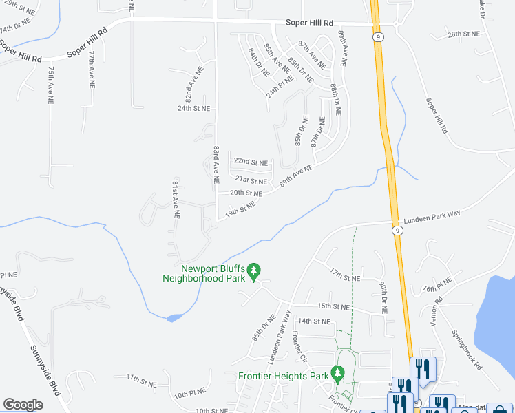 map of restaurants, bars, coffee shops, grocery stores, and more near 8416 19th Street Northeast in Lake Stevens