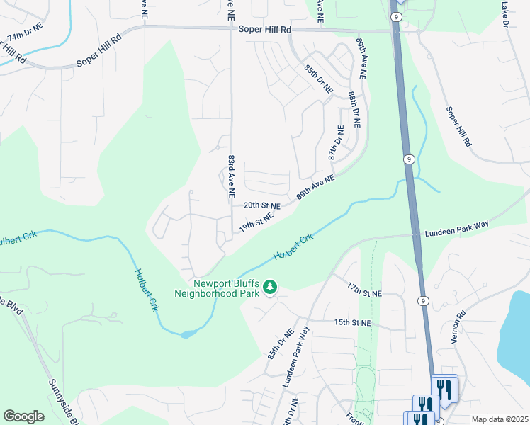 map of restaurants, bars, coffee shops, grocery stores, and more near 8416 19th Street Northeast in Lake Stevens