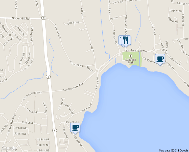map of restaurants, bars, coffee shops, grocery stores, and more near 2021 Vernon Road in Lake Stevens