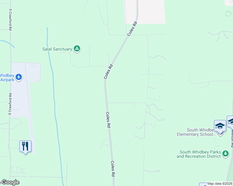 map of restaurants, bars, coffee shops, grocery stores, and more near 5251 Coles Road in Langley