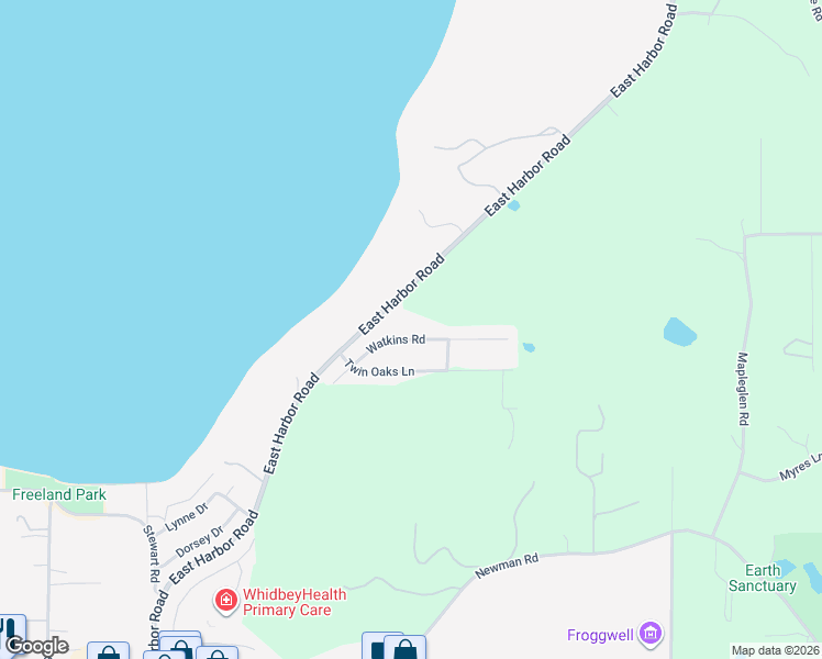 map of restaurants, bars, coffee shops, grocery stores, and more near 1813 Watkins Road in Freeland