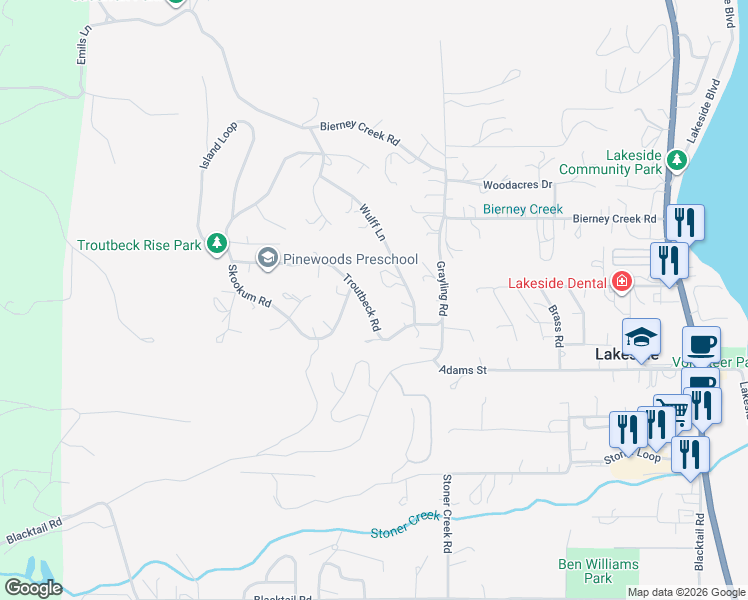 map of restaurants, bars, coffee shops, grocery stores, and more near 143-187 Troutbeck Rd in Lakeside