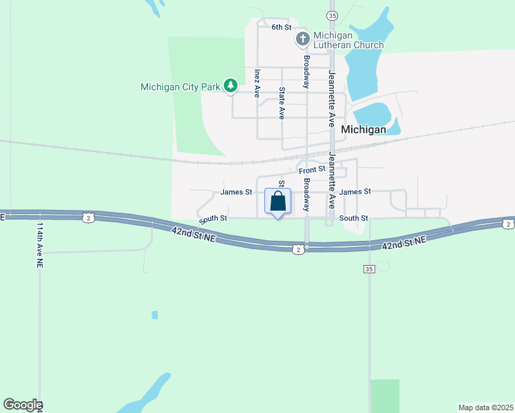 map of restaurants, bars, coffee shops, grocery stores, and more near South Street in Michigan