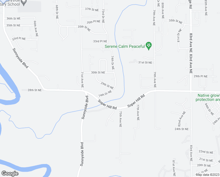 map of restaurants, bars, coffee shops, grocery stores, and more near 7412 29th Street Northeast in Marysville