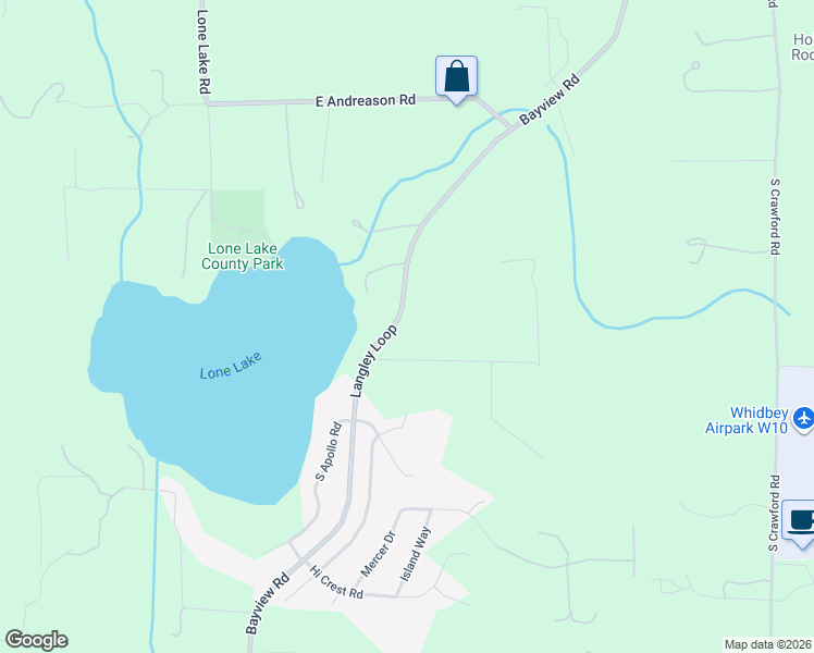 map of restaurants, bars, coffee shops, grocery stores, and more near 5166 Bayview Road in Langley