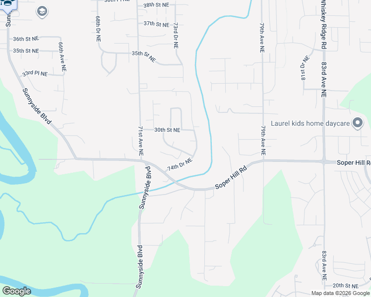 map of restaurants, bars, coffee shops, grocery stores, and more near 7323 29th Street Northeast in Marysville