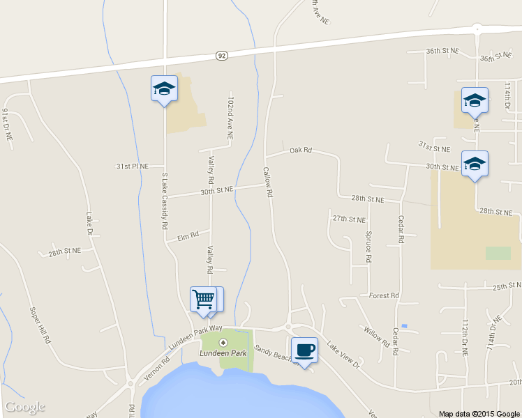 map of restaurants, bars, coffee shops, grocery stores, and more near 2816 Callow Road in Lake Stevens