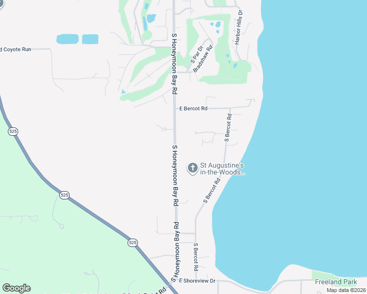 map of restaurants, bars, coffee shops, grocery stores, and more near 5147 South Honeymoon Bay Road in Freeland