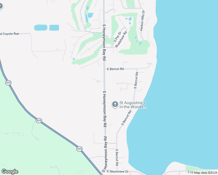 map of restaurants, bars, coffee shops, grocery stores, and more near 5147 South Honeymoon Bay Road in Freeland