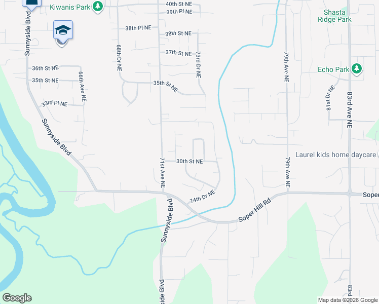 map of restaurants, bars, coffee shops, grocery stores, and more near 3016 73rd Avenue Northeast in Marysville