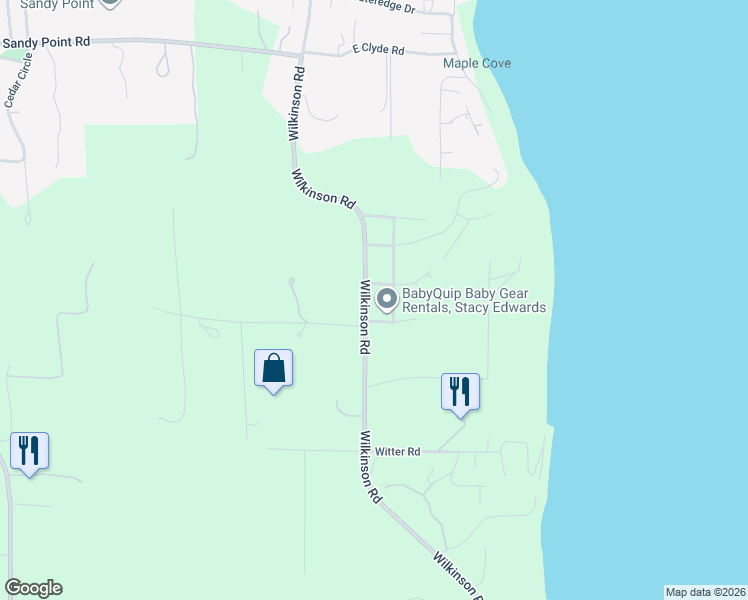 map of restaurants, bars, coffee shops, grocery stores, and more near 5079 Wilkinson Road in Langley