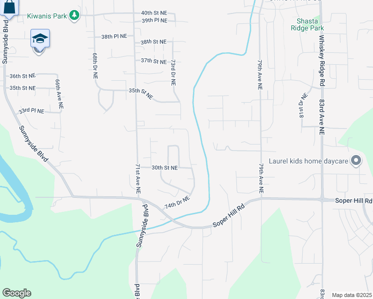 map of restaurants, bars, coffee shops, grocery stores, and more near 3106 74th Drive Northeast in Marysville