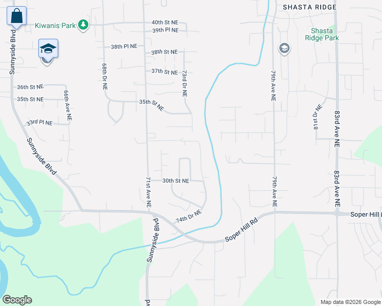 map of restaurants, bars, coffee shops, grocery stores, and more near 7343 31st Place Northeast in Marysville