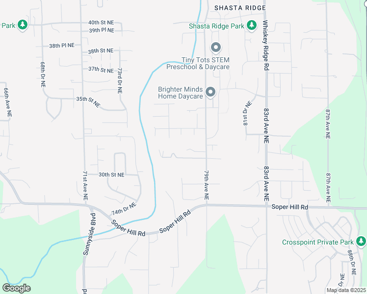 map of restaurants, bars, coffee shops, grocery stores, and more near 7711 32nd Street Northeast in Marysville