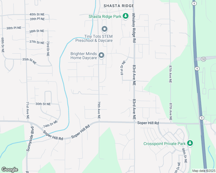 map of restaurants, bars, coffee shops, grocery stores, and more near 8022 32nd Street Northeast in Marysville