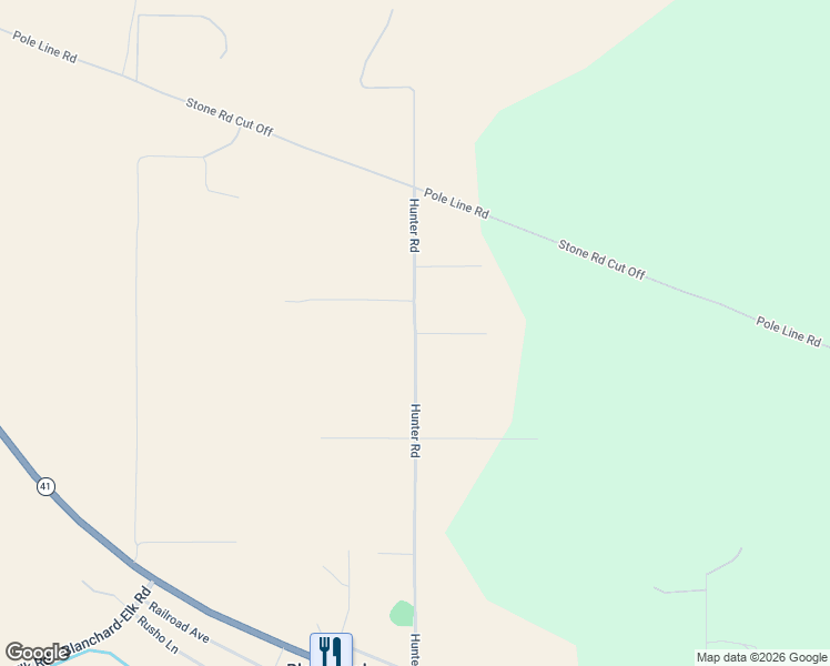 map of restaurants, bars, coffee shops, grocery stores, and more near Hunter Road in Bonner County