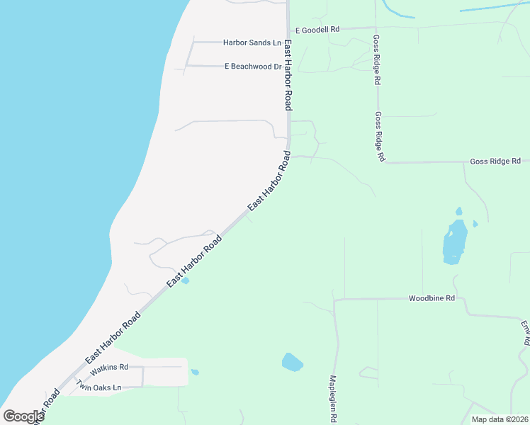 map of restaurants, bars, coffee shops, grocery stores, and more near 5093 East Harbor Road in Freeland