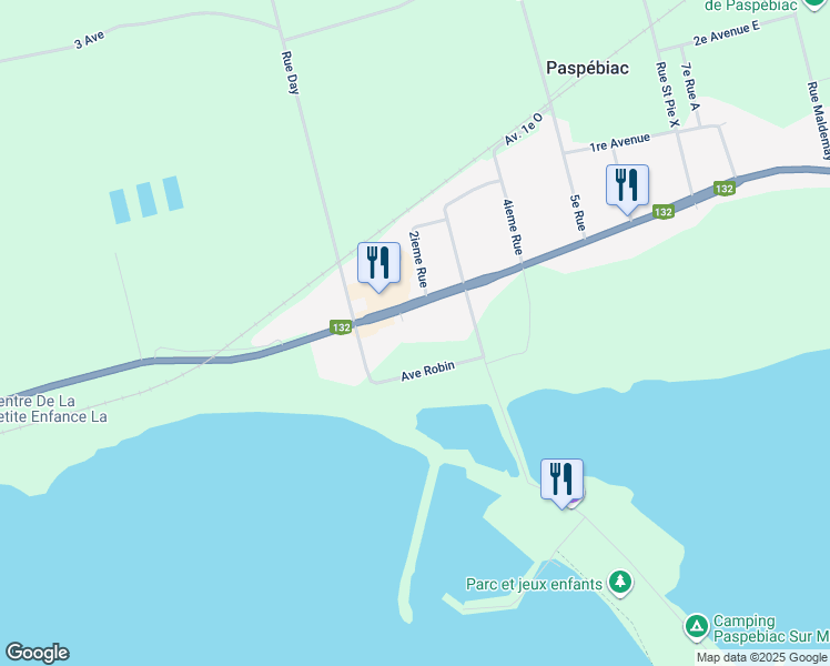 map of restaurants, bars, coffee shops, grocery stores, and more near 116 Boulevard Gérard D. Levesque Ouest in Paspébiac