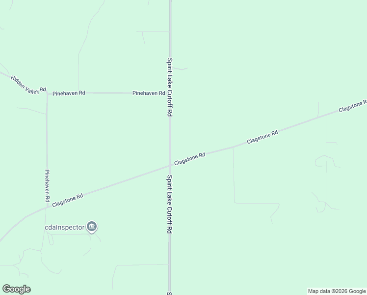 map of restaurants, bars, coffee shops, grocery stores, and more near 2489 Clagstone Road in Spirit Lake