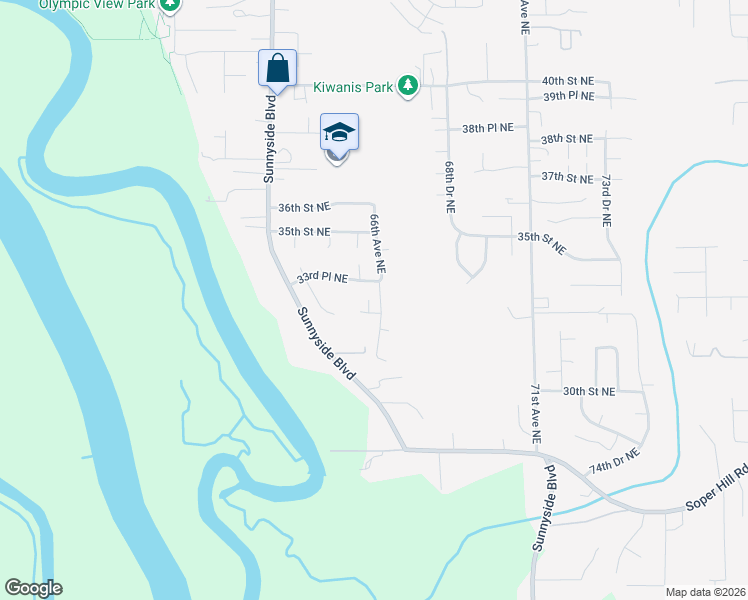 map of restaurants, bars, coffee shops, grocery stores, and more near 6530 32nd Place Northeast in Marysville