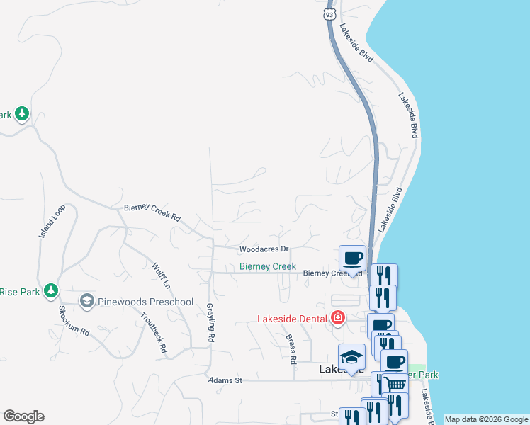 map of restaurants, bars, coffee shops, grocery stores, and more near 55 1/2 Saskatoon Drive in Lakeside