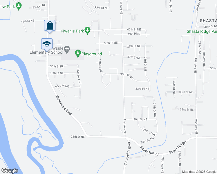 map of restaurants, bars, coffee shops, grocery stores, and more near 3325 69th Avenue Northeast in Marysville