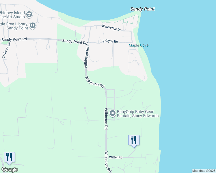 map of restaurants, bars, coffee shops, grocery stores, and more near 4311 Herring Street in Langley