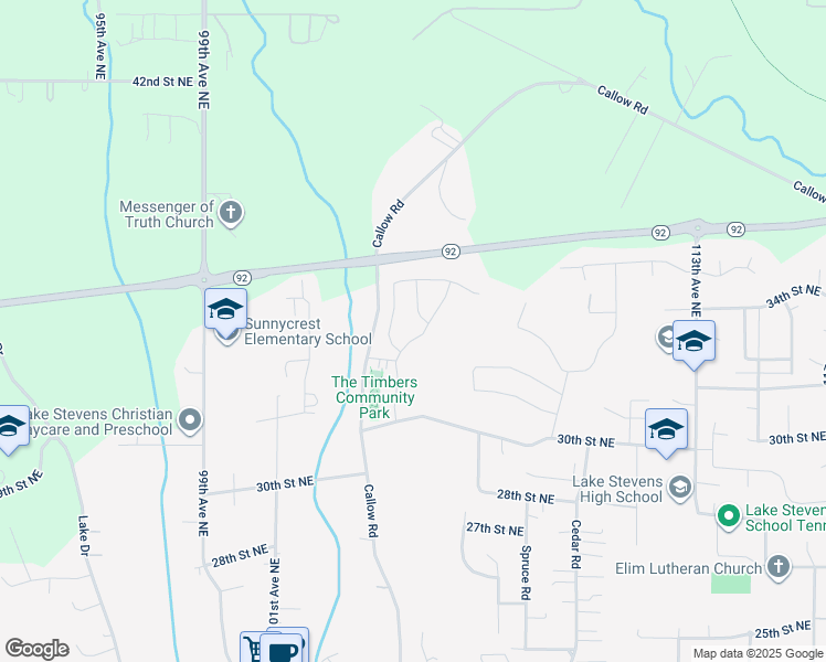map of restaurants, bars, coffee shops, grocery stores, and more near 3306 104th Avenue Northeast in Lake Stevens
