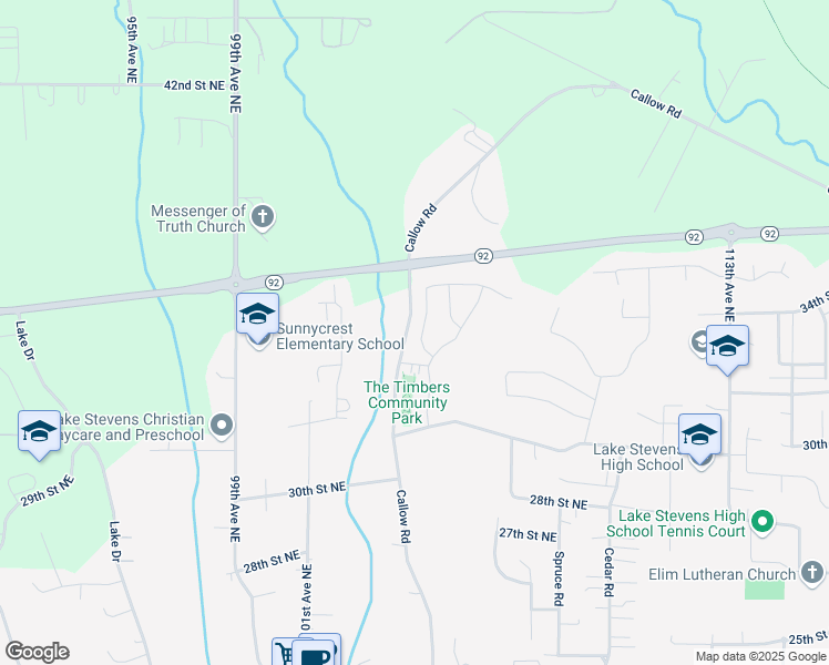 map of restaurants, bars, coffee shops, grocery stores, and more near 3211 Callow Road in Lake Stevens