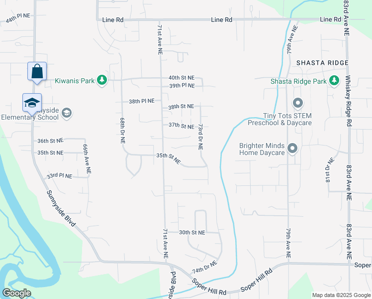 map of restaurants, bars, coffee shops, grocery stores, and more near 7216 35th Place Northeast in Marysville