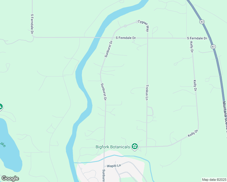 map of restaurants, bars, coffee shops, grocery stores, and more near 12708 Sunburst Drive in Bigfork