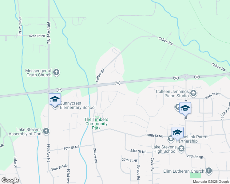 map of restaurants, bars, coffee shops, grocery stores, and more near 10407 35th Street Northeast in Lake Stevens