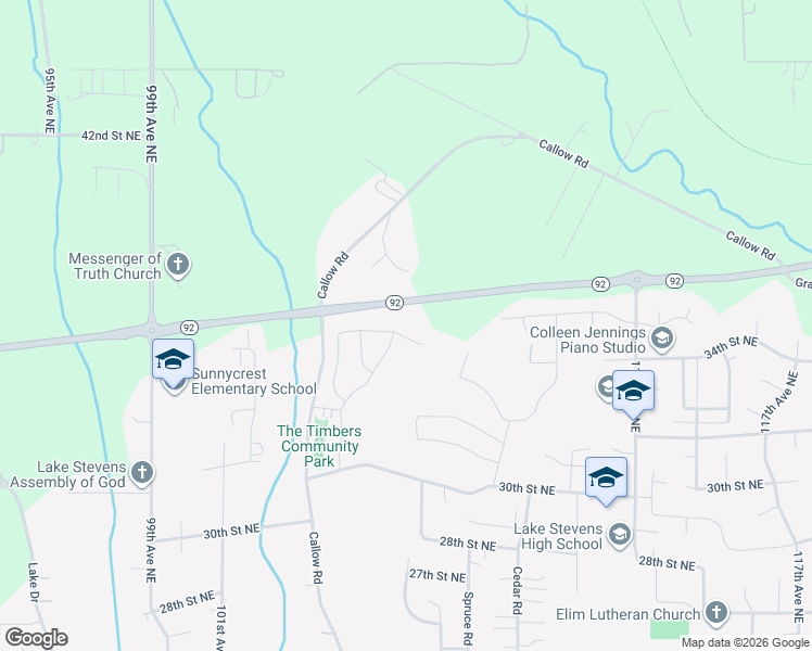 map of restaurants, bars, coffee shops, grocery stores, and more near 10503 35th Street Northeast in Lake Stevens