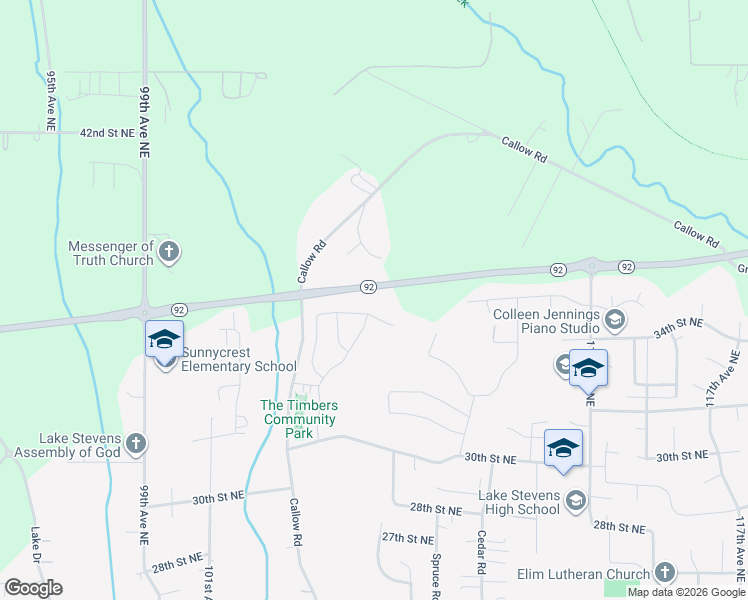 map of restaurants, bars, coffee shops, grocery stores, and more near 10503 35th Street Northeast in Lake Stevens