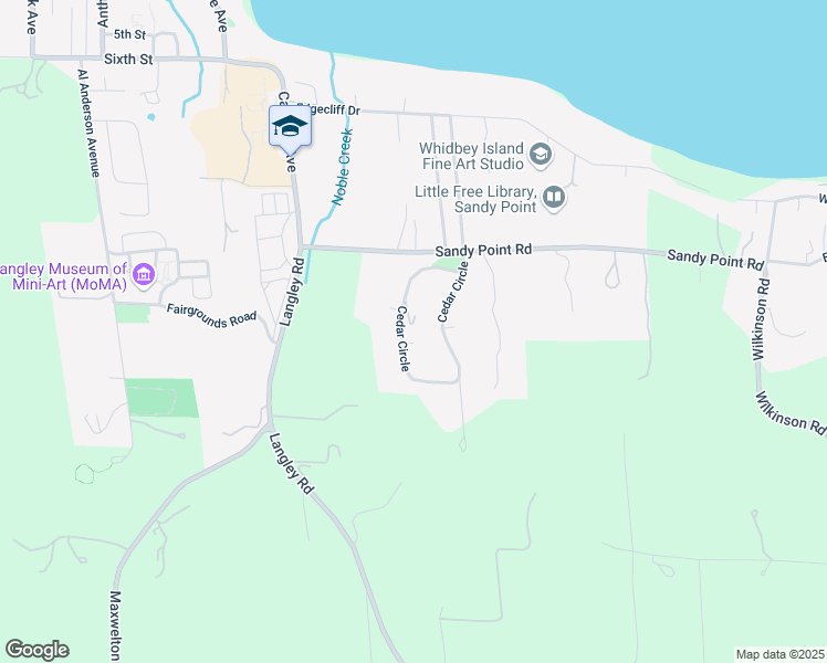 map of restaurants, bars, coffee shops, grocery stores, and more near 995 Cedar Circle in Langley