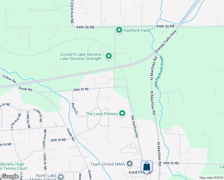map of restaurants, bars, coffee shops, grocery stores, and more near 12732 35th Place Northeast in Lake Stevens