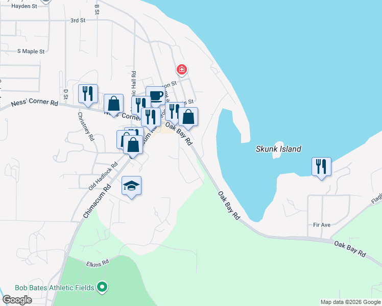 map of restaurants, bars, coffee shops, grocery stores, and more near 51 Lylus Lane in Port Hadlock-Irondale