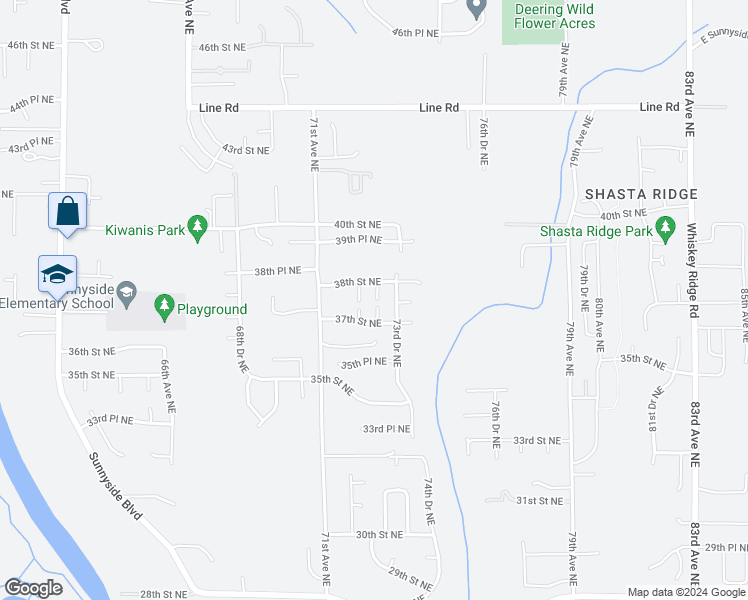 map of restaurants, bars, coffee shops, grocery stores, and more near 3716 73rd Avenue Northeast in Marysville