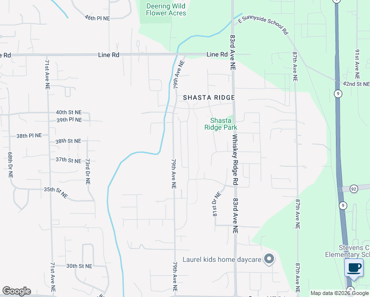 map of restaurants, bars, coffee shops, grocery stores, and more near 3615 79TH Avenue Northeast in Everett