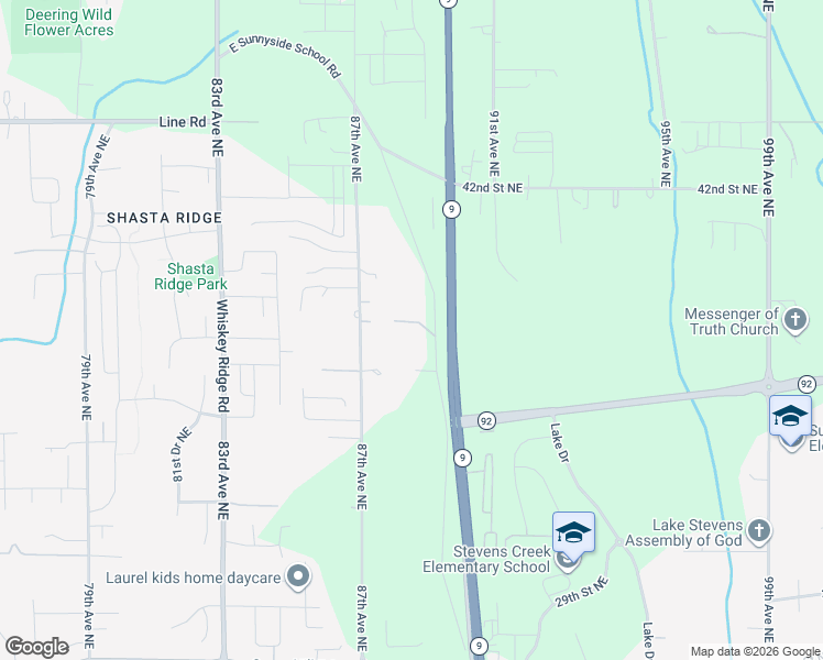 map of restaurants, bars, coffee shops, grocery stores, and more near 3710 Densmore Road in Marysville