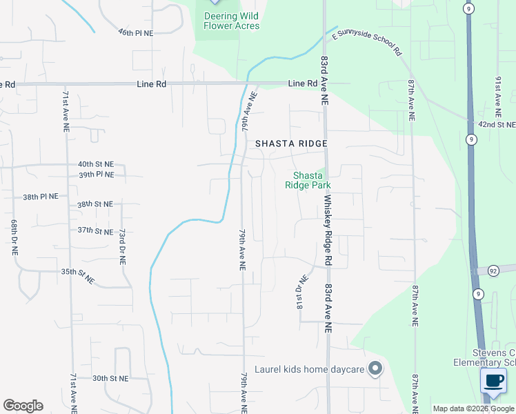 map of restaurants, bars, coffee shops, grocery stores, and more near 3615 79TH Avenue Northeast in Everett