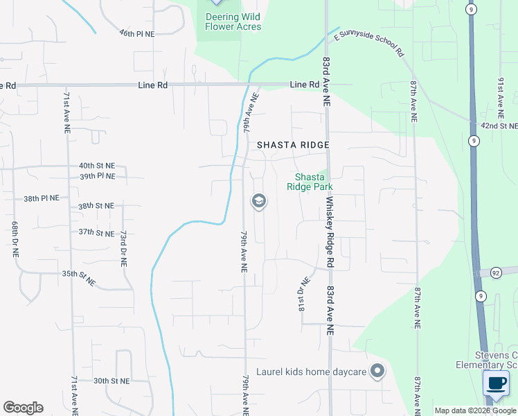 map of restaurants, bars, coffee shops, grocery stores, and more near 3615 79TH Avenue Northeast in Everett