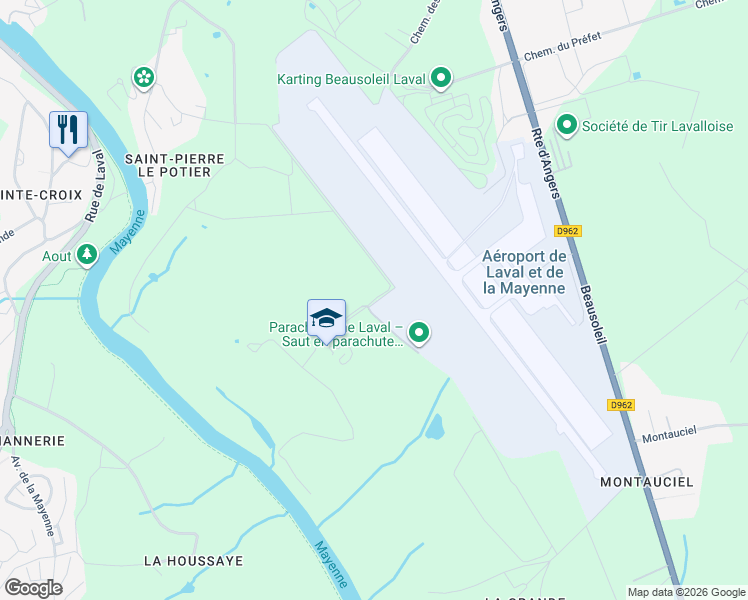map of restaurants, bars, coffee shops, grocery stores, and more near Chemin de l'Etronnier in Laval