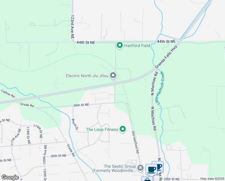 map of restaurants, bars, coffee shops, grocery stores, and more near 3712 127th Drive Northeast in Lake Stevens