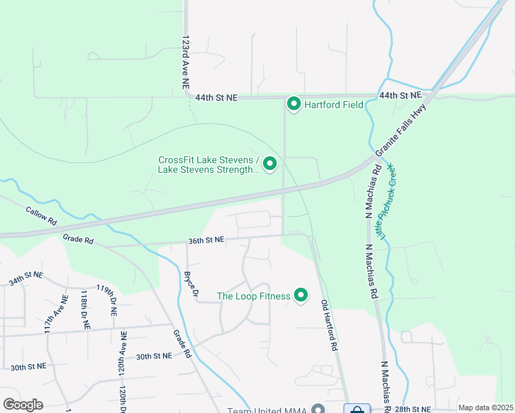 map of restaurants, bars, coffee shops, grocery stores, and more near 12721 37th Place Northeast in Lake Stevens