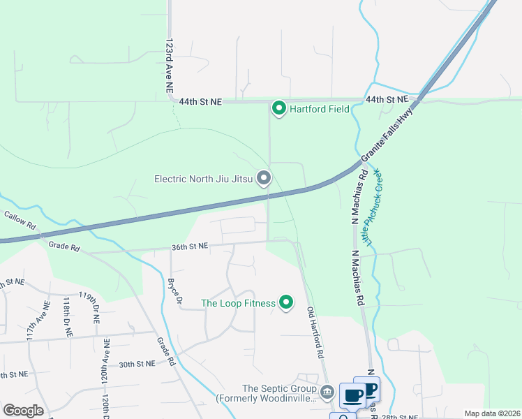 map of restaurants, bars, coffee shops, grocery stores, and more near 3712 127th Drive Northeast in Lake Stevens