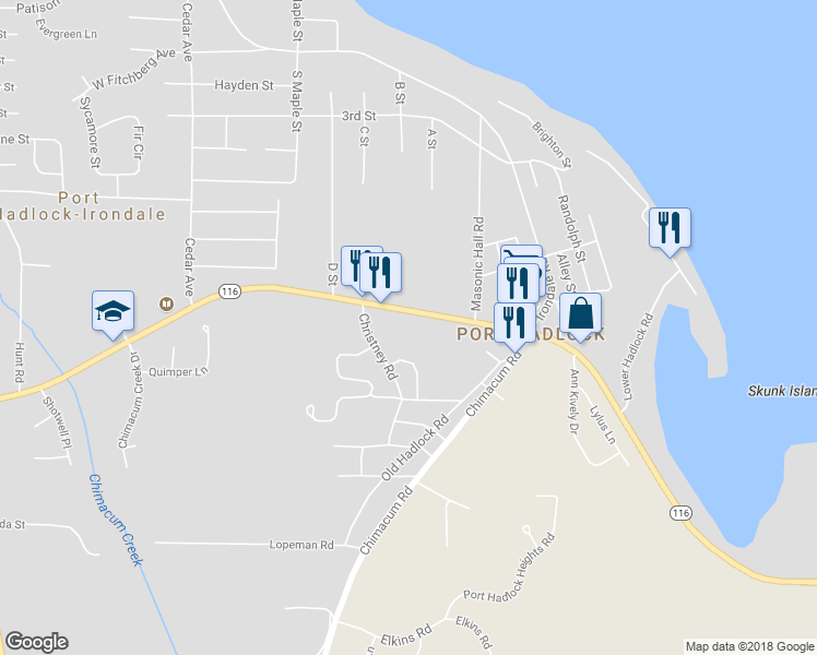 map of restaurants, bars, coffee shops, grocery stores, and more near 902 Ness' Corner Road in Port Hadlock-Irondale