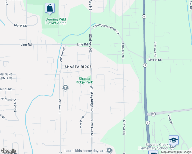 map of restaurants, bars, coffee shops, grocery stores, and more near 8403 39th Place Northeast in Marysville