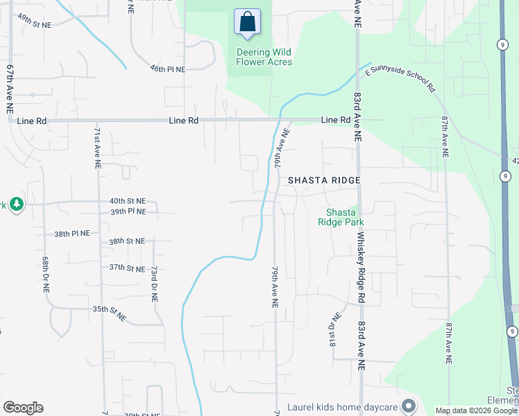 map of restaurants, bars, coffee shops, grocery stores, and more near 3830 79TH Avenue Northeast in Marysville